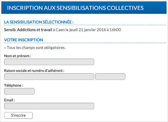 Inscription à une sensibilisation collective